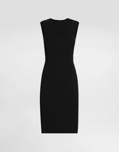Dolce & Gabbana Wool Calf-length Sheath Dress In Black