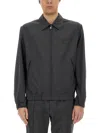 Dolce & Gabbana Men Wool Canvas Jacket With Plaque In Grey