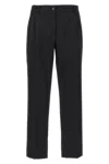 Dolce & Gabbana Wool Canvas Trousers Pants Black In Multi