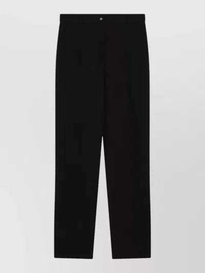 Dolce & Gabbana Wool Canvas Trousers Front Pleats Belt Loops