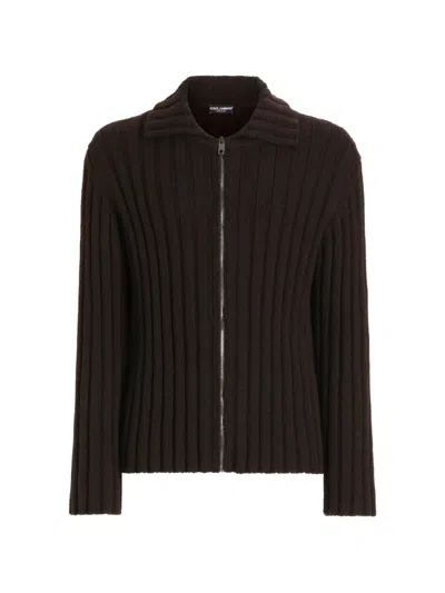 Dolce & Gabbana Wool Cardigan In Brown