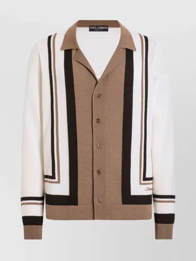 DOLCE & GABBANA WOOL CARDIGAN WITH DG EMBROIDERY