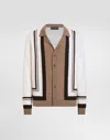 Dolce & Gabbana Logo Embroidery Cardigan Sweaters And Cardigans In Beige