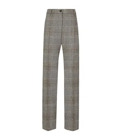 DOLCE & GABBANA WOOL-CASHMERE CHECK TROUSERS