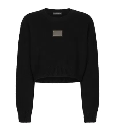 DOLCE & GABBANA WOOL-CASHMERE CROPPED SWEATER