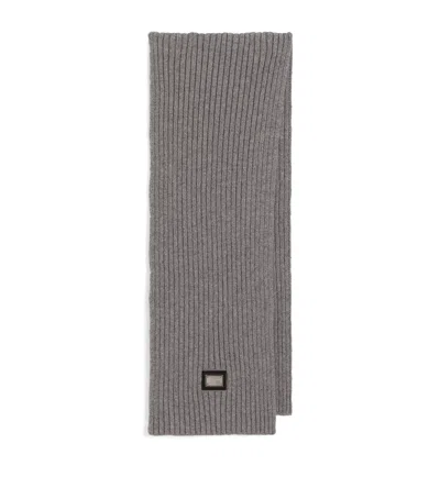 DOLCE & GABBANA WOOL-CASHMERE RIBBED SCARF