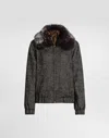 Dolce & Gabbana Wool Chevron Jacket In Multi