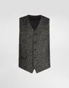 Dolce & Gabbana Wool Chevron Single-breasted Vest In Multi