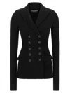 Dolce & Gabbana Black Double-breasted Wool Cloth Jacket In Black