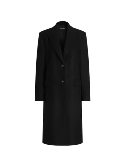 Dolce & Gabbana Wool Coat In Black