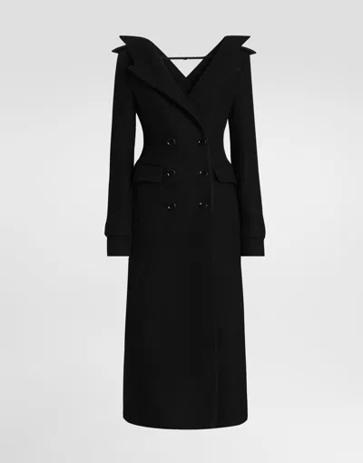 Dolce & Gabbana Wool Coat In Black