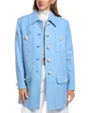Dolce & Gabbana Blue Buttoned Down Trench Coat Jacket In Blue