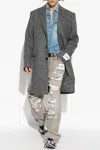 Dolce & Gabbana Tailored Herringbone Coat In Grey