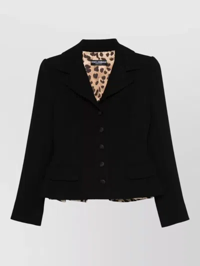 DOLCE & GABBANA WOOL CREPE BLAZER FITTED SILHOUETTE EPAULETTES