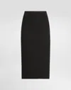 Dolce & Gabbana Wool Crepe Calf-length Pencil Dress In Black