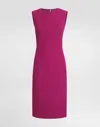 Dolce & Gabbana Wool Crepe Calf-length Sheath Dress In Multicolor