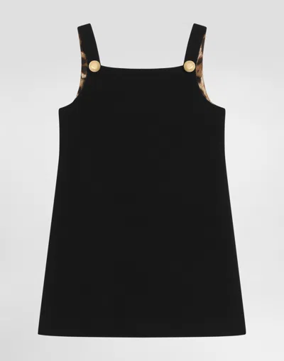 Dolce & Gabbana Kids' Wool Crêpe Dress In Black
