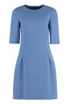 Dolce & Gabbana Short Sleeves Midi Dress In Blue