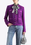 Dolce & Gabbana Wool Crepe Jacket In Purple
