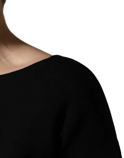 Dolce & Gabbana Wool Crepe Midi Dress In Black
