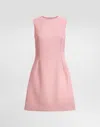 Dolce & Gabbana Wool Crepe Midi Fit-and-flare Dress In Pink