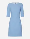 Dolce & Gabbana Short Sleeves Midi Dress In Purple