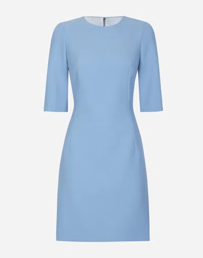 DOLCE & GABBANA WOOL CRÊPE MIDI FIT-AND-FLARE DRESS