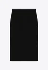 Dolce & Gabbana Wool Crepe Midi Pencil Skirt In Black