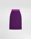 Dolce & Gabbana Wool Crepe Midi Pencil Skirt In Purple