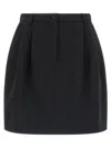 Dolce & Gabbana Short Skirt In Double Wool Crêpe In Black