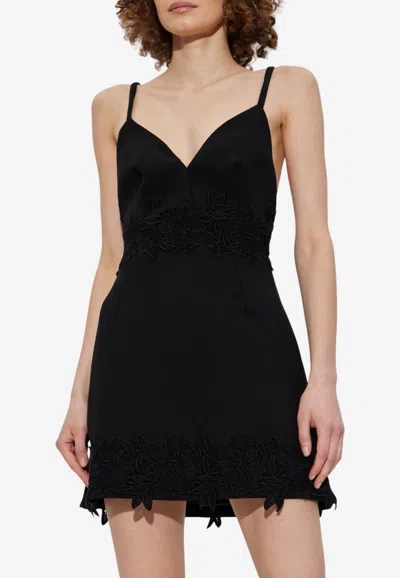 Dolce & Gabbana Wool Crepe Strappy Mini Dress In Black