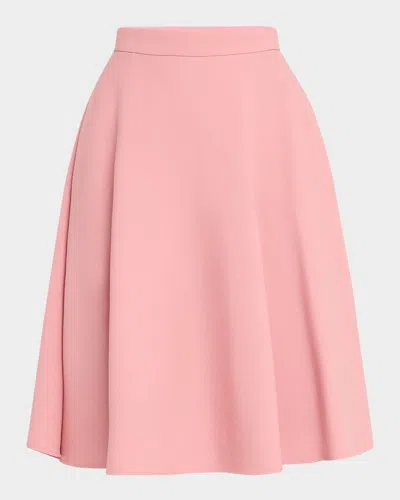 Dolce & Gabbana Wool Crepe-stretch Longuette Skirt In Dark Pink