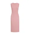 Dolce & Gabbana Wool Crepe Sheath Longuette Dress In Pink