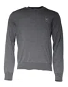 Dolce & Gabbana Dark Gray Wool Crew Neck Pullover Sweater In Grey