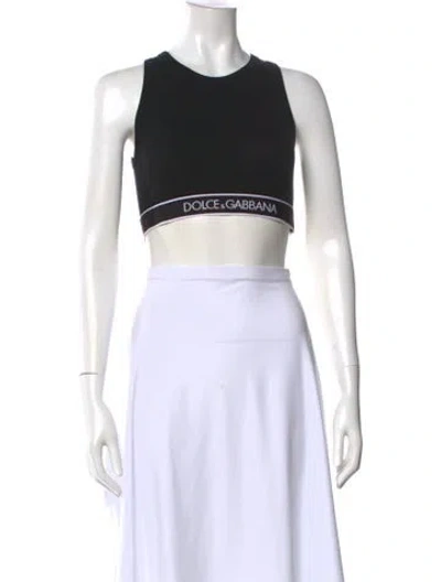 Pre-owned Dolce & Gabbana Wool Crew Neck Sports Bra In White