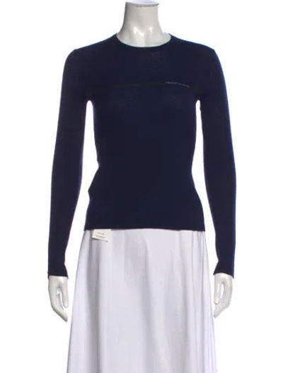Pre-owned Dolce & Gabbana Wool Crew Neck Sweater In Blue