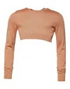 Dolce & Gabbana Beige Wool Crewneck Pullover Cropped Sweater In Brown