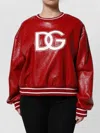 Dolce & Gabbana Wool Dglogo Pullover Sweater Shiny Finish In Red