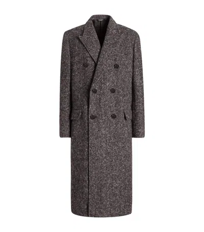 DOLCE & GABBANA WOOL HERRINGBONE COAT