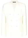 Dolce & Gabbana Wool Double-breasted Jacket In Neutrals