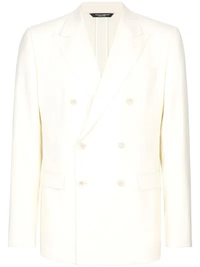 Dolce & Gabbana Wool Double-breasted Jacket In White