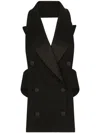 Dolce & Gabbana Open-back Virgin Wool-blend Waistcoat In Black
