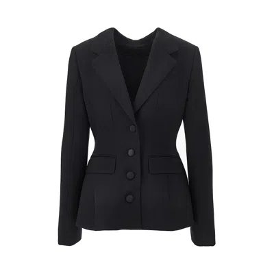 Dolce & Gabbana Wool Double Crepe Back To Front Jacket In Black