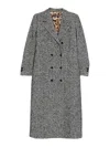 Dolce & Gabbana Double-breasted Coat With Herringbone Pattern Dolce E Gabbana In Gray