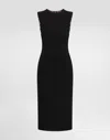 Dolce & Gabbana Wool Calf-length Sheath Dress In Black