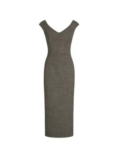 Dolce & Gabbana Low-cut Dress In Gray