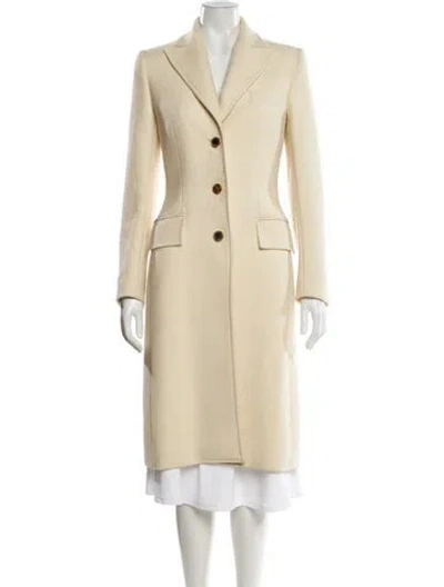 Pre-owned Dolce & Gabbana Wool Faux Fur Coat In Neutral