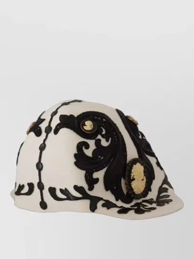 Dolce & Gabbana Wool Felt Wide Brim Cameo Brooch Hat In Multi