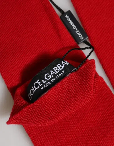 Dolce & Gabbana Wool Fingerless Elbow-length Gloves In Red