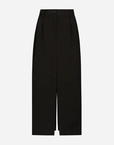 Dolce & Gabbana Tuxedo Pencil Midi Skirt In Black